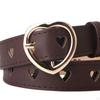 Fashion Women PU Leather Belt Clothes Accessories Heart for Pants Dress Decor