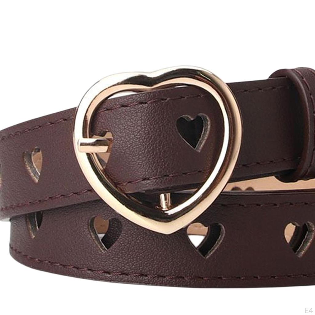 Fashion Women PU Leather Belt Clothes Accessories Heart for Pants Dress Decor