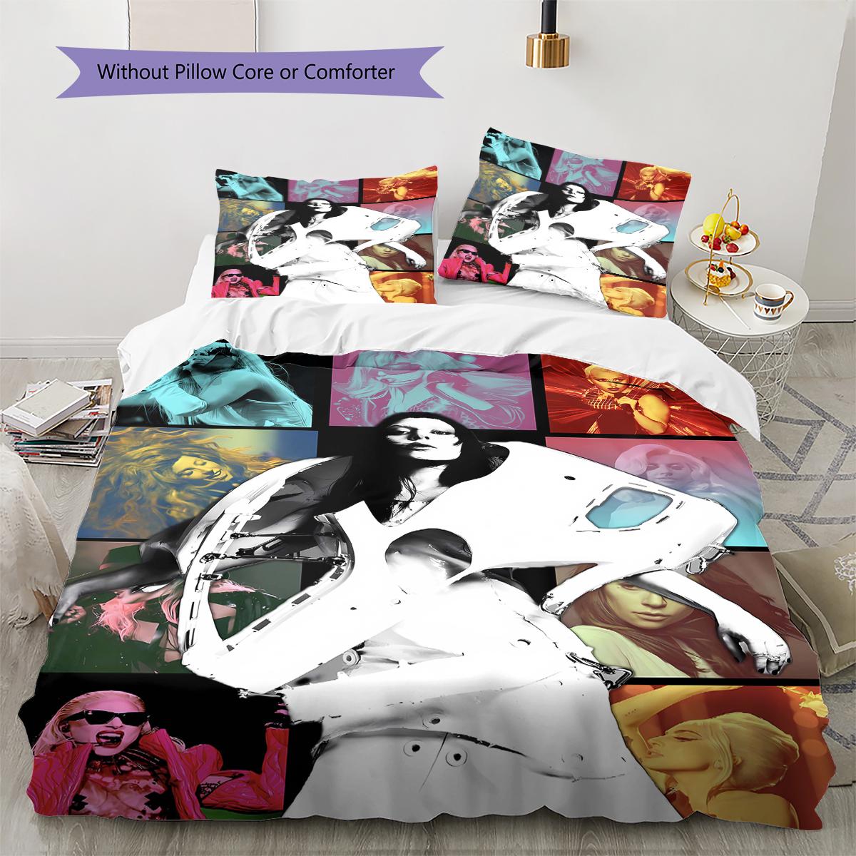 

Gaga Singer Pattern Bedding Quilt Set Quilt Cover Pillowcase Home Decoration Gift (1 * duvet cover + 2 * pillowcase, without core) 135x200cm
