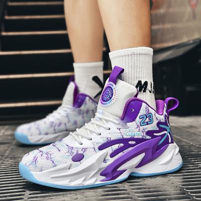 Basketball Shoes Men's Summer Mesh Breathable Non-slip Wear-resistant Shock Absorption Lightweight Student Mandarin Duck Sports Shoes High-top Boots