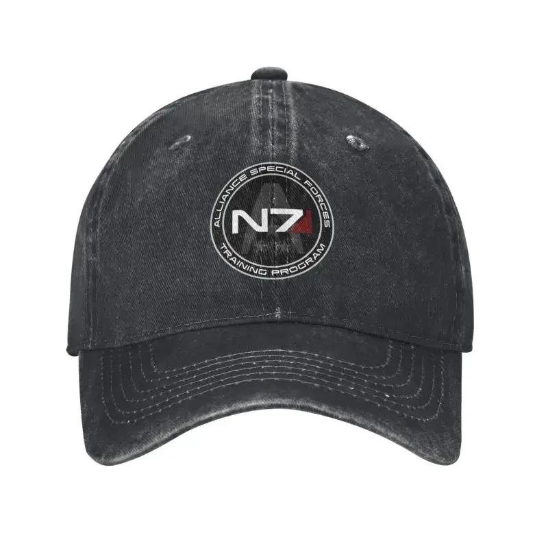 Custom Alliance Mass Effect N7 Baseball Cap Women Men Adjustable Unisex Cotton Video Game Dad Hat Sun Protection Snapback Caps