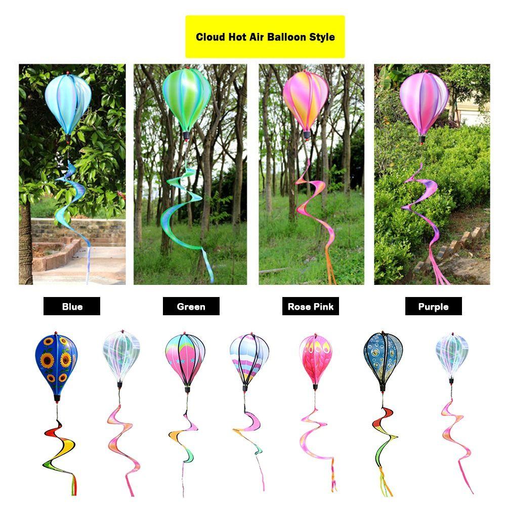 Colorful Design Hot Air Balloon Rotating Design Garden Windmill Wind Twister  Outdoor Decoration