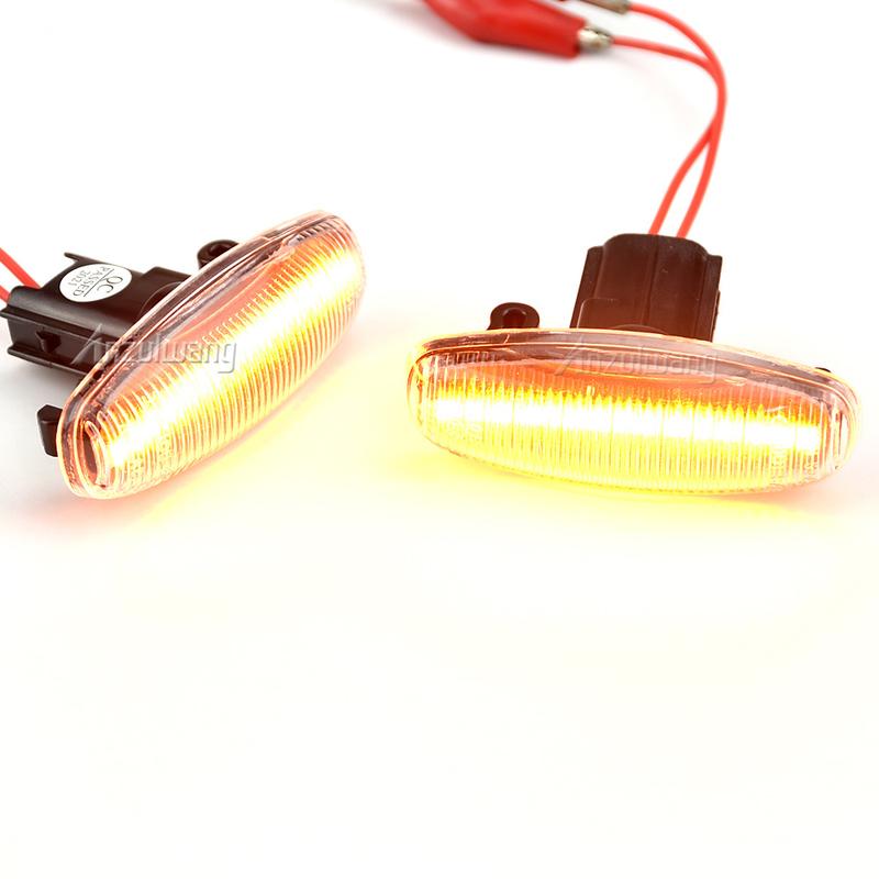 2X Dynamic LED Side Marker Turn Signal Light Indicator For Toyota Yaris Vios Sequential Blinker Light 2014-