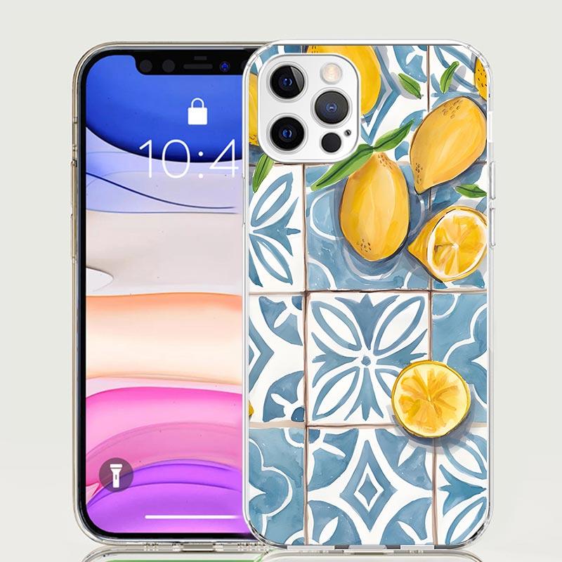 

Mediterranean Lemon Phone Case for Apple iPhone 17 Air 16 15 Plus 14 + 13 Mini 12 11 Pro Max 7 8 SE 16Max Soft Shell Cover Coque iPhone 13