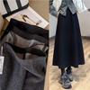 Elegant Minimalist High-Waisted Wool Umbrella Skirt - Flattering Warm Winter Midi, Available In Two Lengths