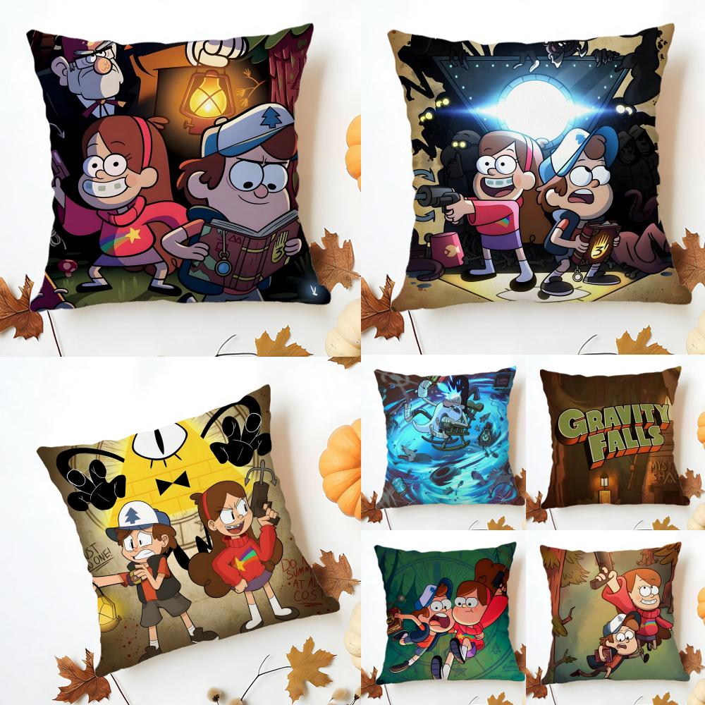 Gravity Falls Cushion Cover Washable Linen comfort Soft for Sofa Bed Cozy Home Room Decor