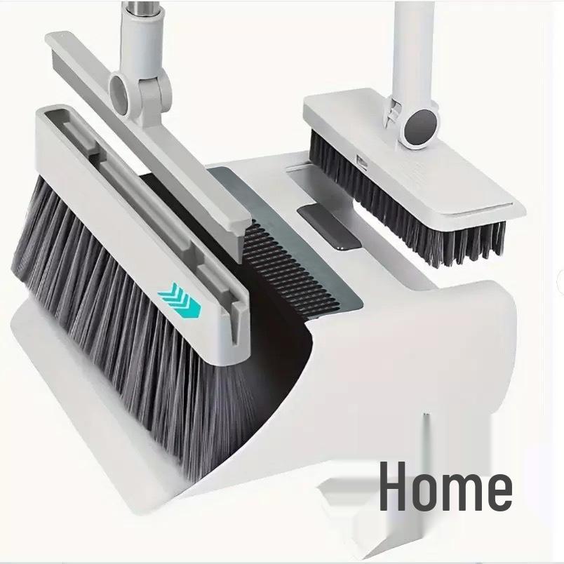 Compact Folding Broom & Dustpan Set with Soft Bristles for Household Cleaning