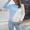 Women's Contrast Color Twisted Three-dimensional Sweater Women's Loose Autumn And Winter Long-sleeved Knitted Sweater