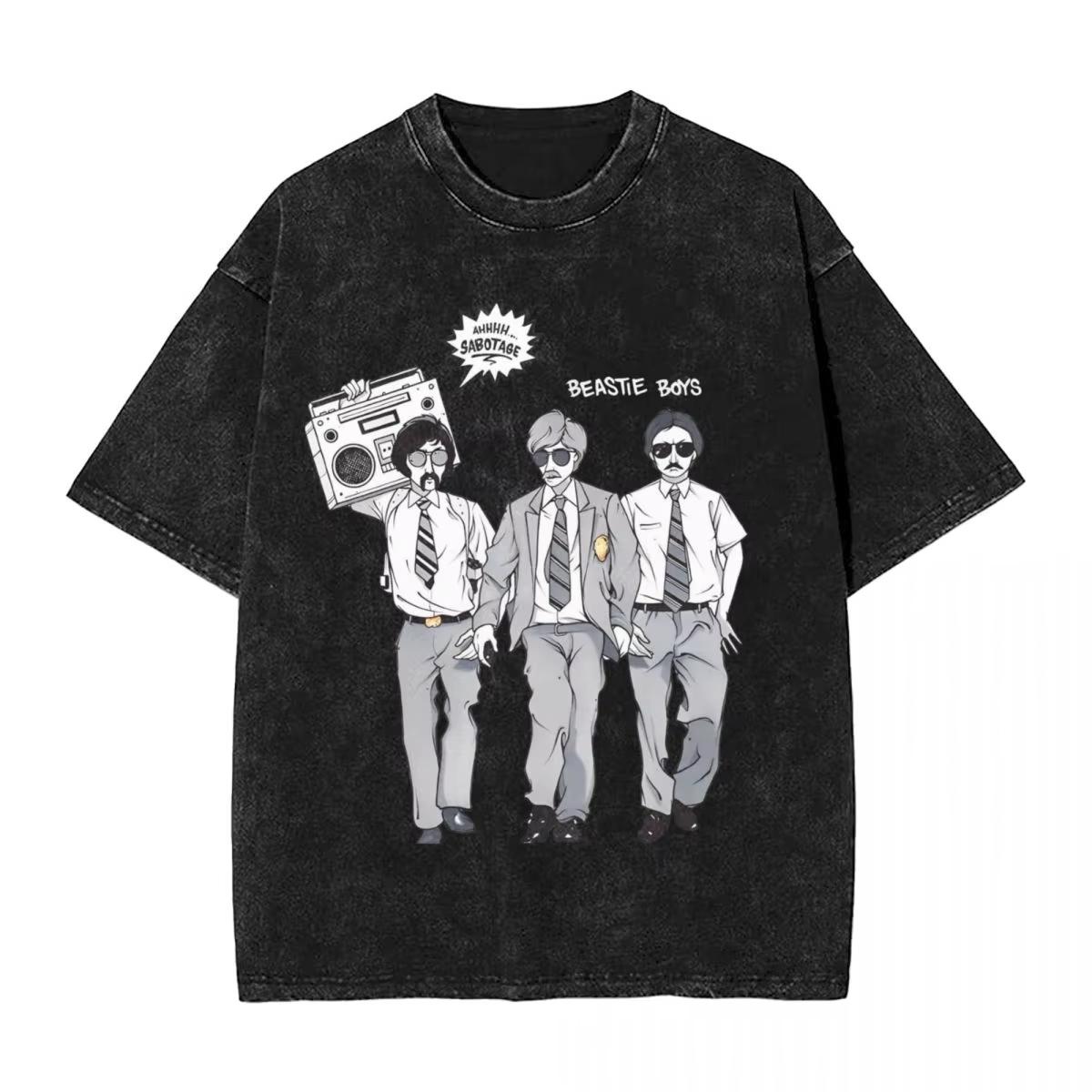 

Вінтажна футболка Чоловіча Жіноча Beastie Boys Прана футболка Американський гурт Хараджуку Футболка з коротким рукавом Вуличний одяг Топ XL