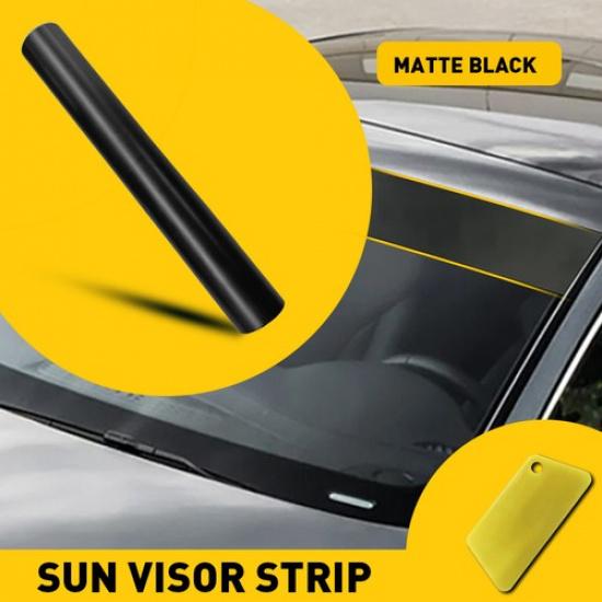 Universal Windshield Banner Vinyl Decal Sun Strip Black Matte EOA