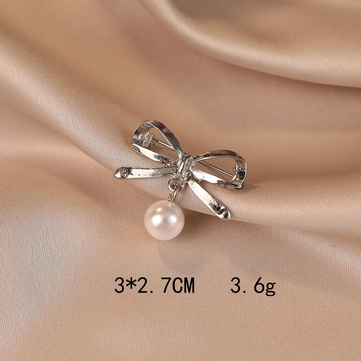 

Брошь с жемчужным бантом и антибликовым покрытием, Брошь высокого класса, инкрустированная бриллиантами, Булавка для воротника-корсет