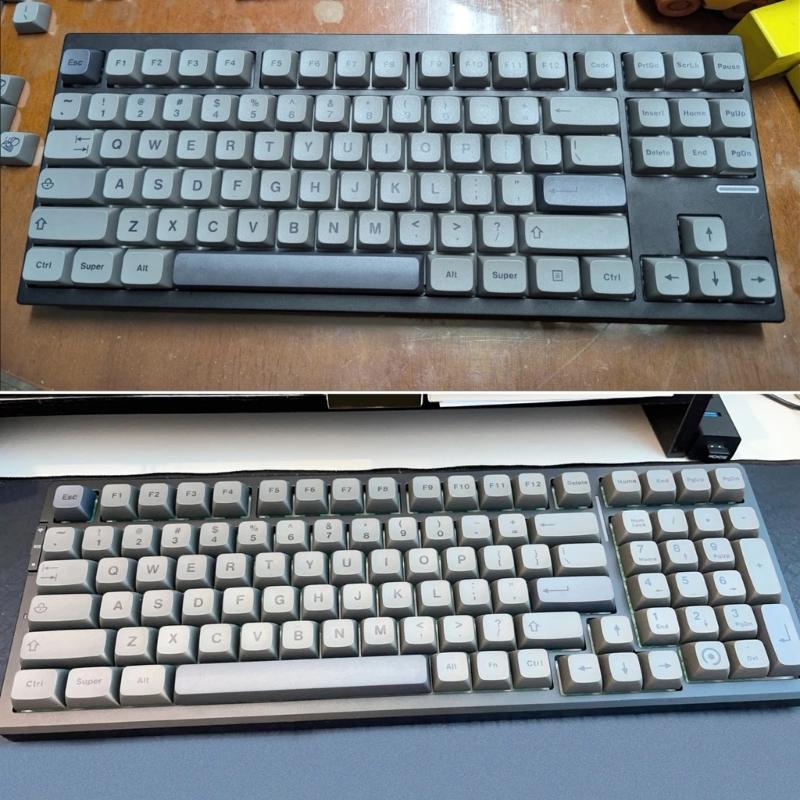 133Key Gray Mist Themed Keycap XDA Profile PBT Dye Sublimation Keycap Set for Customs Mechanical Keyboards