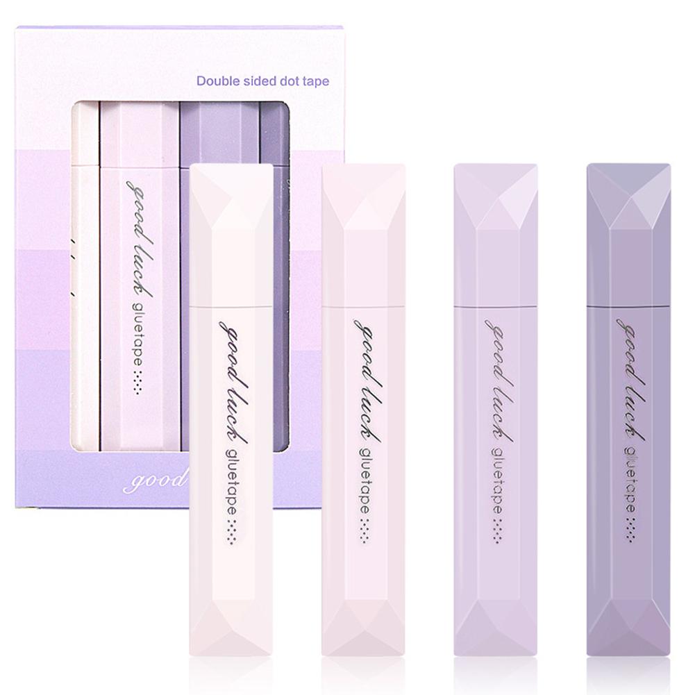 

4pcs Double-sided Dispensing Pens Transparent Dot Glue Pen Tape Traceless Adhesive For Scrapbooks Office Supplies Handmade фиолетовый