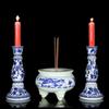 Jingdezhen Ceramic Incense Burner Blue and white porcelain candle stand Offering ornaments in front of Buddha