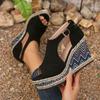 Fashion Women Sandals Platform Wedge 2025 Plus Size Lightweight High Heels Shoes Women Summer New Round Toe Sandals Sandalias De Mujer