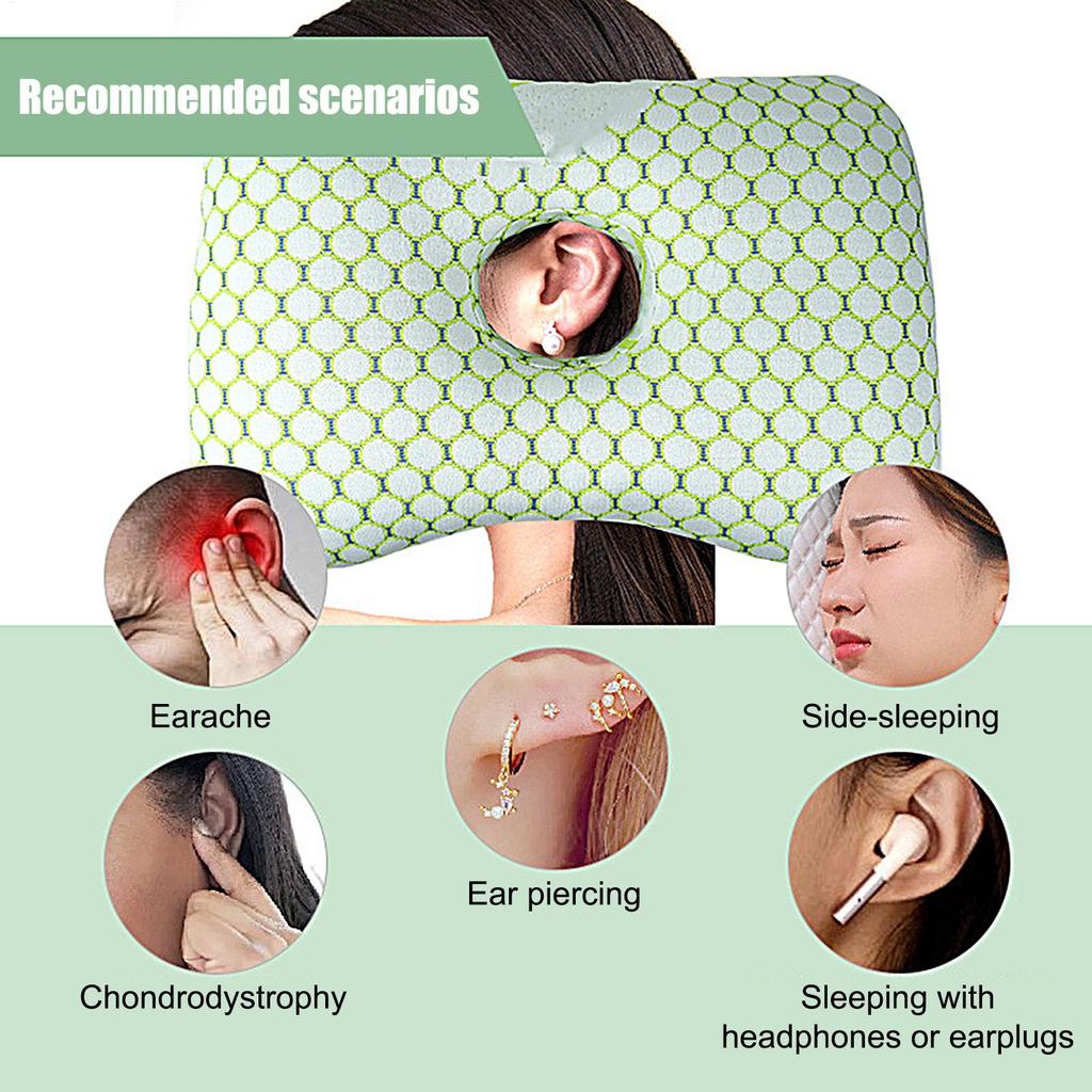Ear Piercing Pillow Side Sleeping Pillow For Adults Ergonomic Donut Cushion For Traveling Airplanes Car Home Adults Seniors