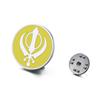 LIKGREAT Sikh Khanda Brooch Religious Spiritual Enamel Pin Badge Stainless Steel Jewelry Amulet Gift for Men Women Accessory