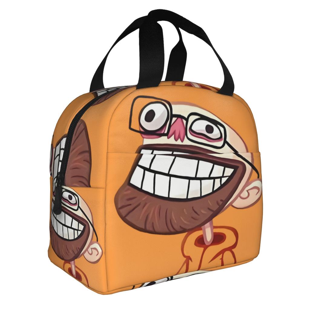 Mona Lisa Troll Face Quest Video Meme Game Comic Insulated Lunch Bag for Portable Funny Thermal Cooler Lunch Tote Office Work