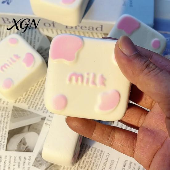 Milk Brick Squeeze Toy Fake Stress Relief Pudding Food Sensory Simulated Pinch Fidget Decompression Gadget