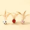 3PCS Cat Toy Exercise Ball with Feathers Lightweight Bounce Ball Interactive Entertainment Toy for Cat Active