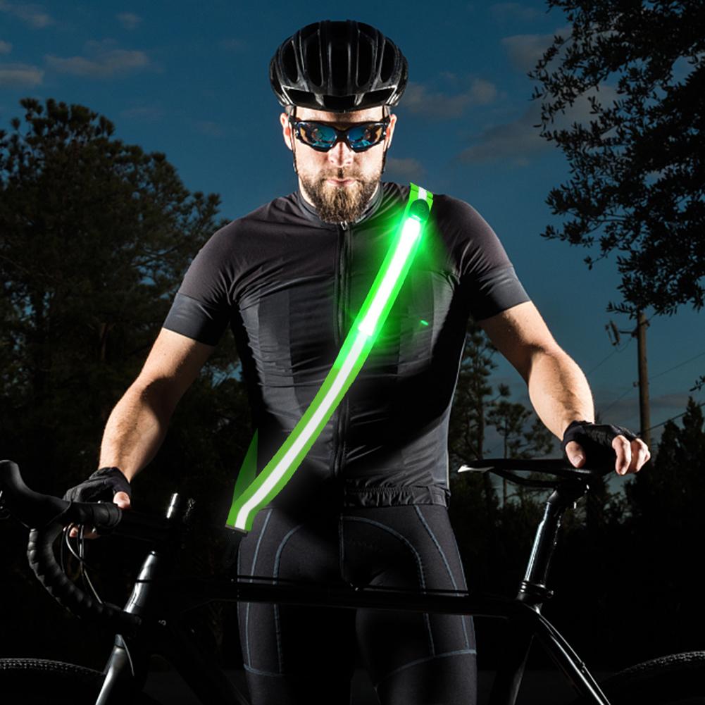 USB Rechargeable Cycling Reflective Running Gear High Visibility LED Reflective Belt LED Reflective Belt Sash for Night Running China Mainland