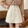 Summer Denim Half-body Skirt Tide Women's Pure Colour High Waist Thin Leisure Package Hip Short Skirt