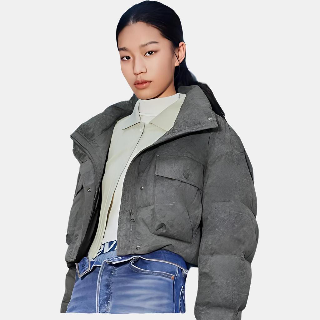 Levis Simple Comfortable Stylish Short Down Jacket Women Jackets Green 002Q5-0000