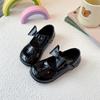 Kids Flat Shoes Solid Color Versatile Girls Leather Shoes Sweet Bows 2025 New Children Princess Shoes Round Toes Ins Trendy