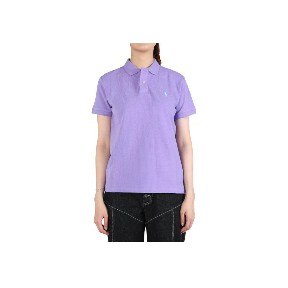 Ralph Lauren Signature Pony Embroidered Cotton Mesh Polo Shirt Women Cactus Purple 211506471-118 XS