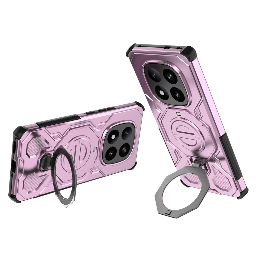 Pro Xiaomi Redmi Note 14 Pro+ 5G Magnetické pouzdro Otočný kovový stojánek Nárazuvzdorný PC+TPU Kryt na zadní stranu telefonu