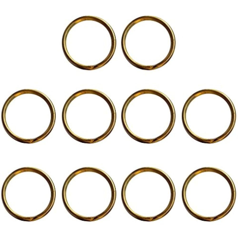 Homyl Brass Split Key Ring Lot Round Hoop Double Loop Key Chain All 8 Sizes - 12mm