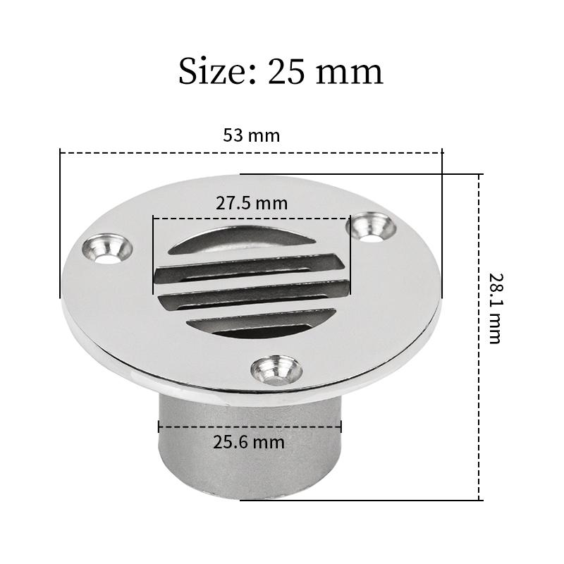 

25mm Marine 316 Stainless Steel Floor Deck Drain Fit for Yacht Kayak Deck Drainage or Bathroom Drain Supplies Boat Accessories 25MM