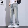 Playboy Men's Ice Silk Loose Straight Jeans