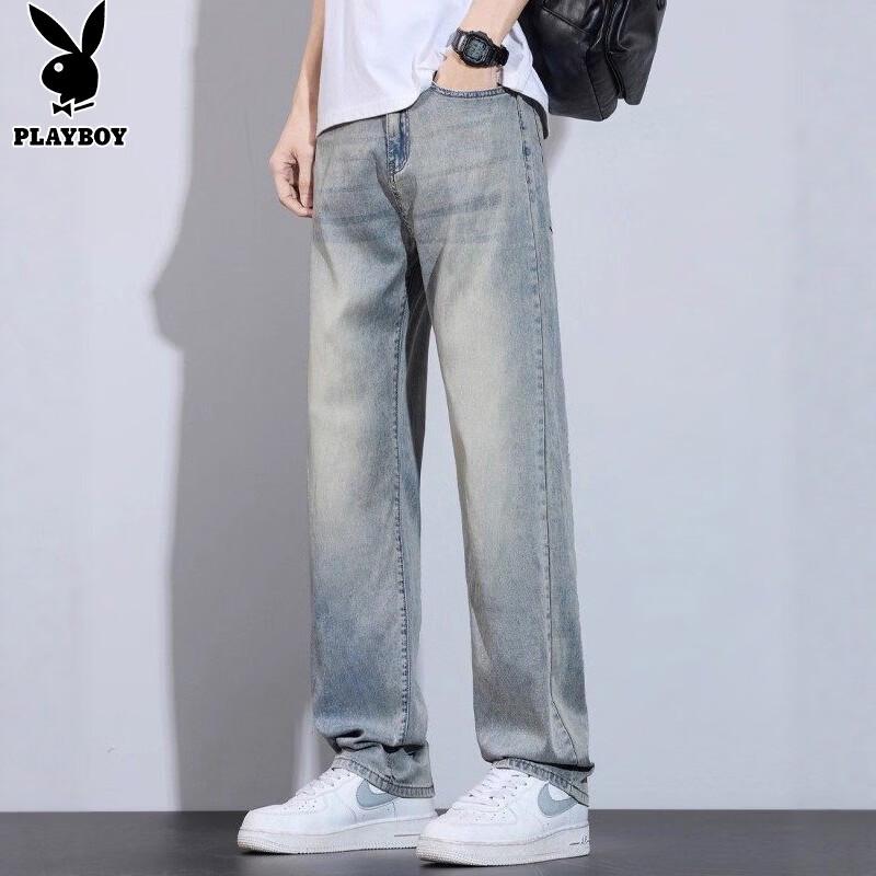 Playboy Men's Ice Silk Loose Straight Jeans