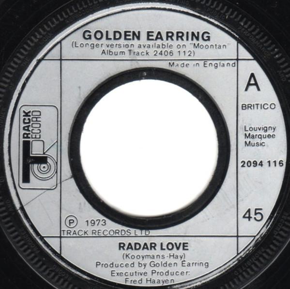 

7inch Record GOLDEN EARRING - Radar Love 2094116 Track Record 1973 UK Rock Used