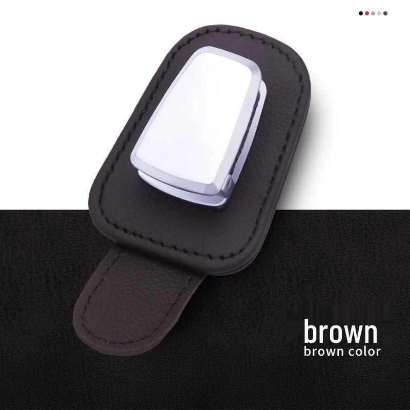 

Зажим для очков для солнцезащитного козырька автомобиля: Многофункциональный держатель для солнцезащитных очков и хранения купюр в креативном дизайне из коровьей кожи