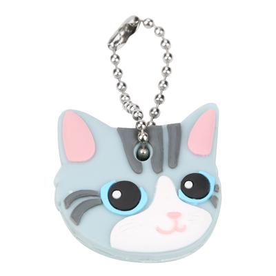 Kreativní 1ks Roztomilé Štěně Mops Kočka Kryt Kličů Čepice Klíčenka Kroužek na Klíče PVC Unisex Dárek