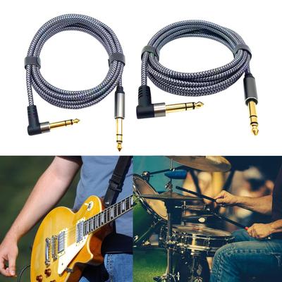 6.35mm To 6.35mm Guitar Cable 1m or 2m Professional Copper Wire Audios Cable Jacks Instrument Cable for Electric Guitar