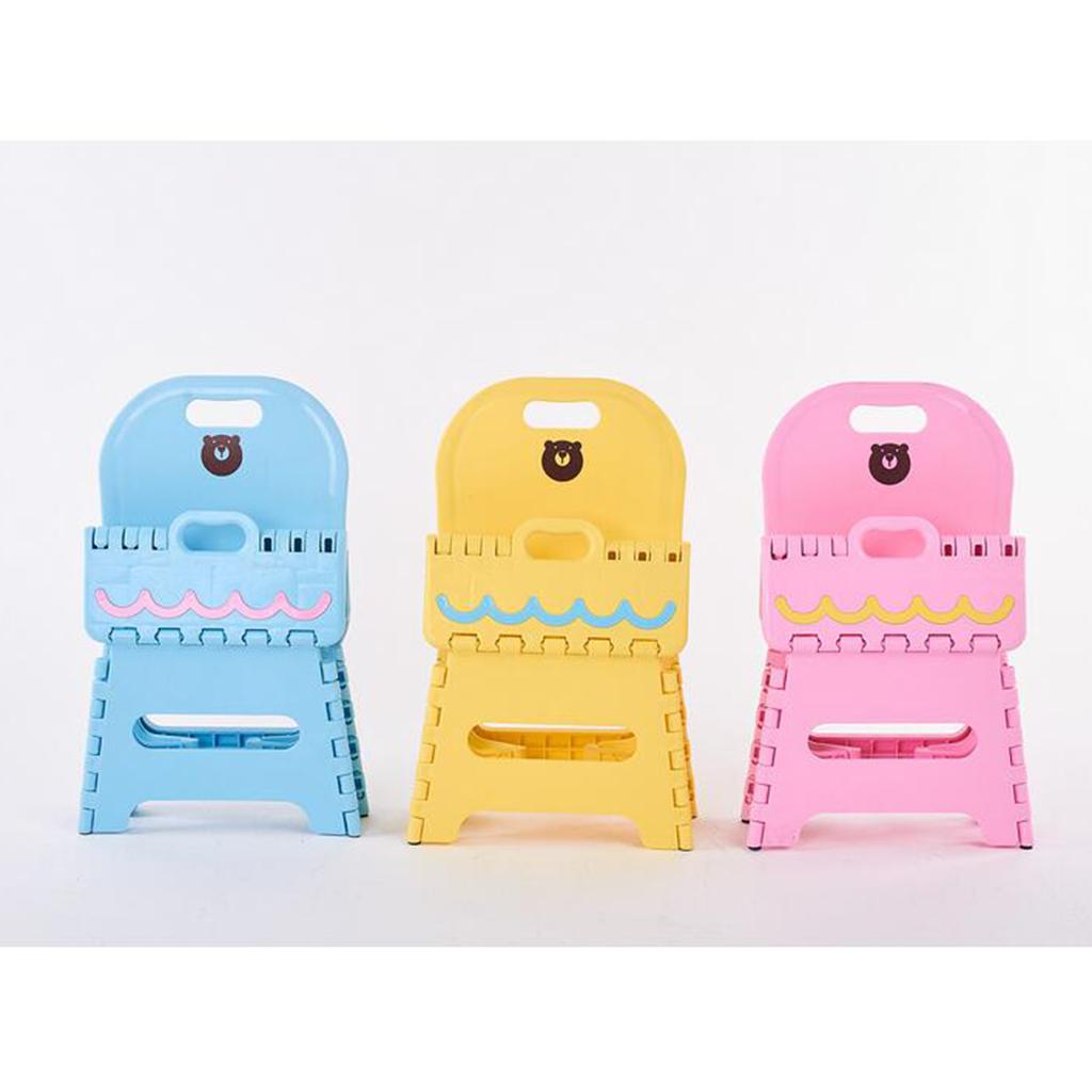 Children Plastic Folding Step Stool With Backrest