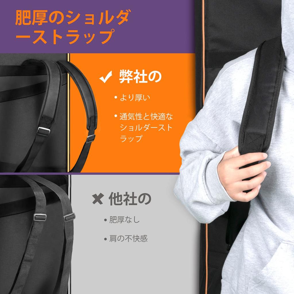CAHAYA 61 Keys Keyboard Case Electronic Organ Bag 12mm Thick Padded 600D Oxford Cloth Waterproof Dustproof Keyboard Bag 3 Large Capacity Pockets 3