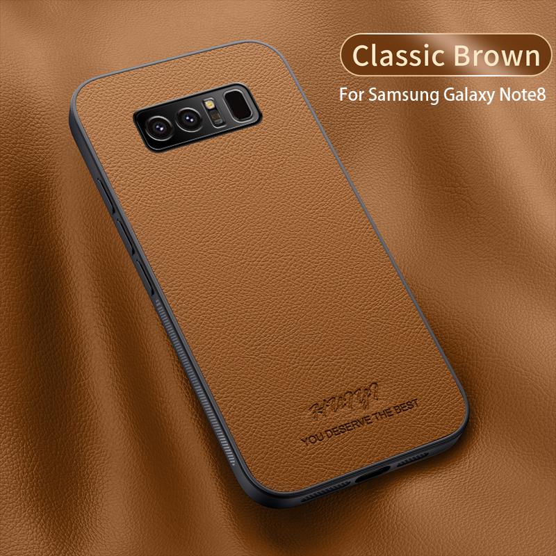 

Luxury Business Leather Soft Frame Magnetic Cover For Samsung Galaxy Note 8 9 Note8 Note9 Phone Cases Capa For Galaxy Note 9 коричневый