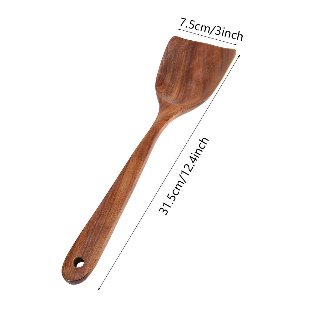 Natural Wooden Spatula Turner Fried Shovel Cooking Kitchen Utensils Shovel (31.5*7.5cm)