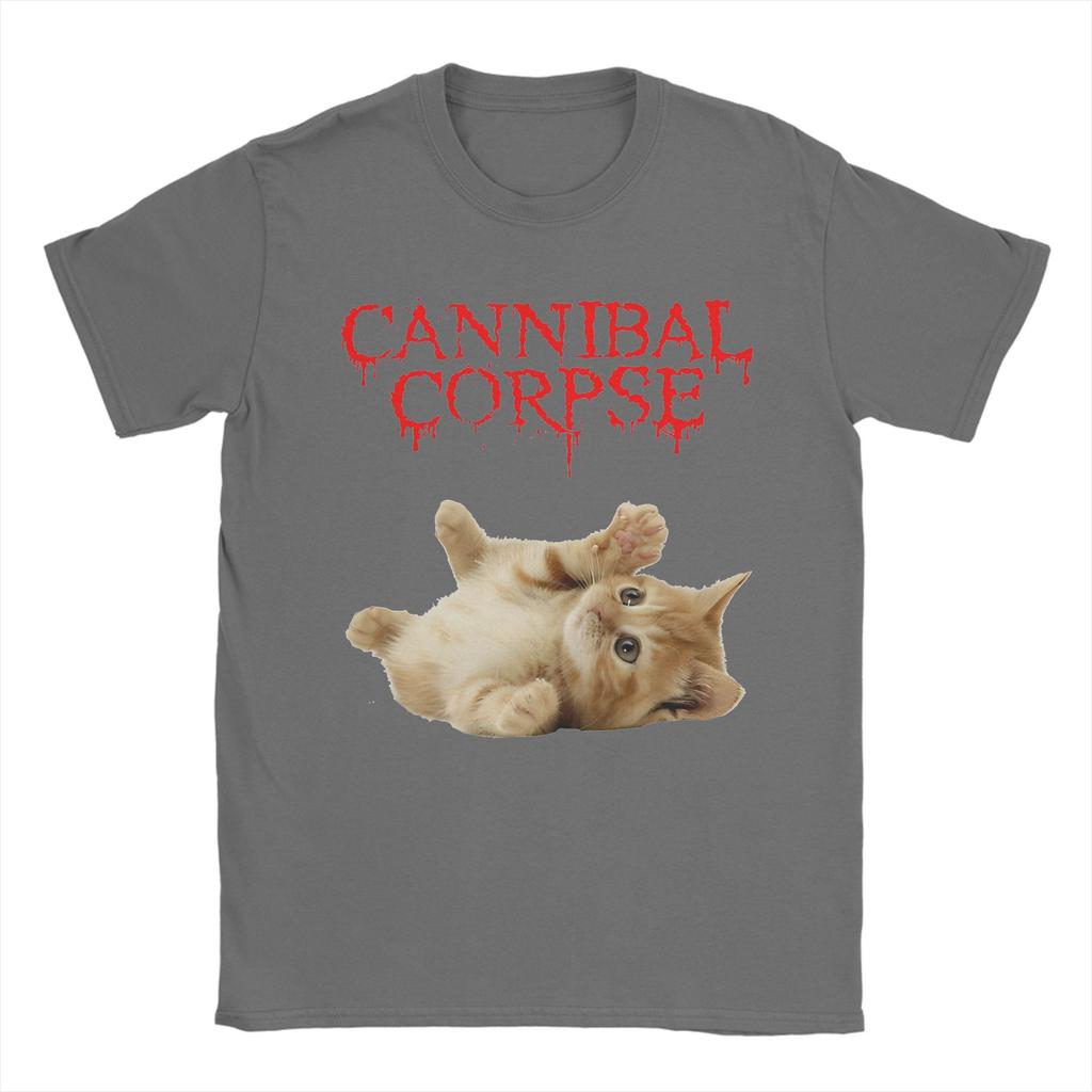 Cannibal Corpse Cat Popular T Shirts  100 Cotton Tshirt for Male Y2K Retro Wholesale Short Sleeve Top Tees