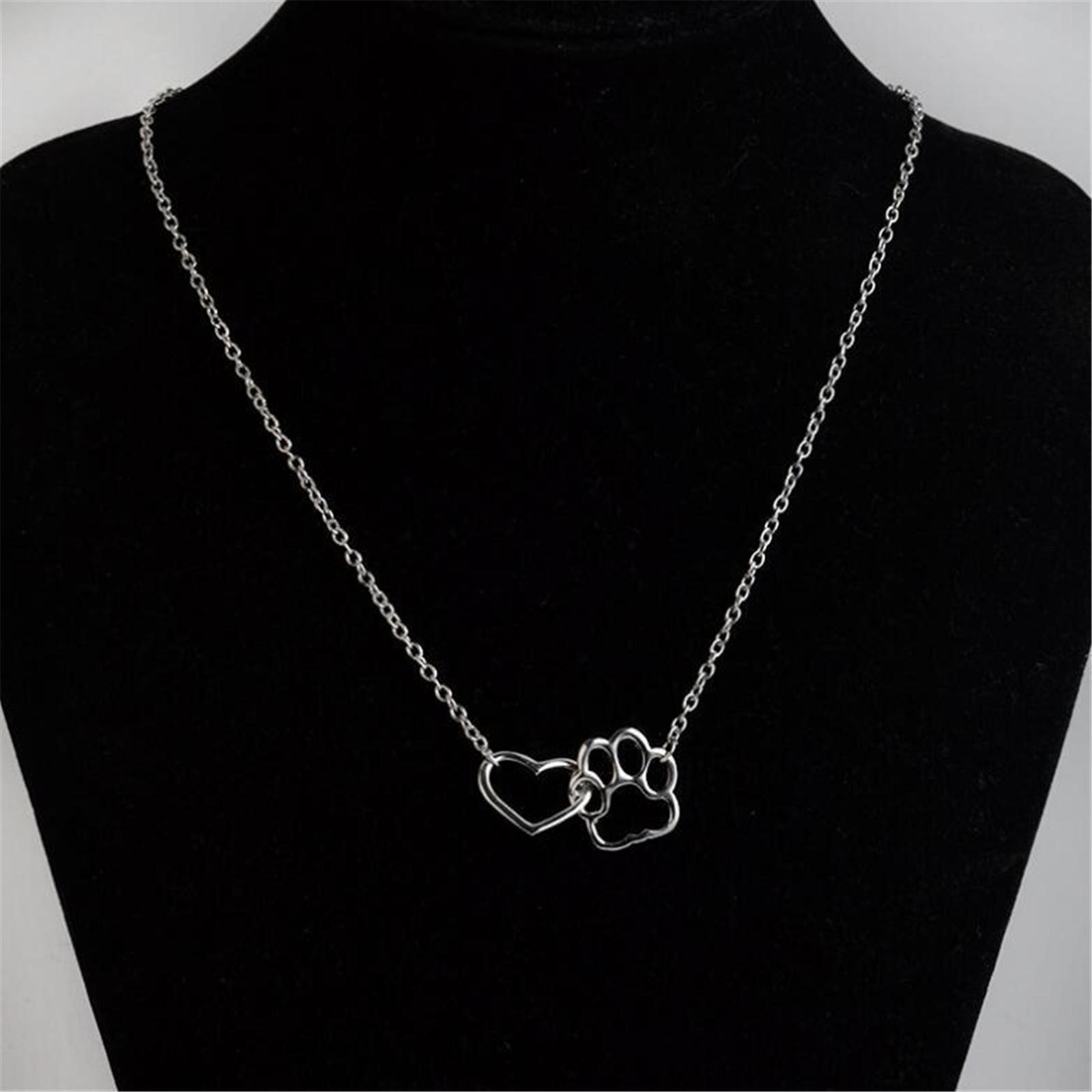 

Намисто з принтом Собака Кішка Любитель тварин Дитяче сердечко Подарунок Намисто з принтом Кулон Тварини Ювелірні вироби для жінок One Size срібний