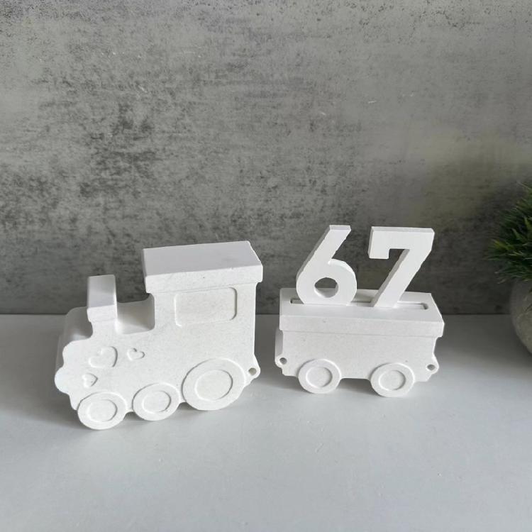 Silicone Ornament Molds Train Theme Candle Holder Molds Resin Craft Moulds Silicone Texture Candle Stand Molds for Craft