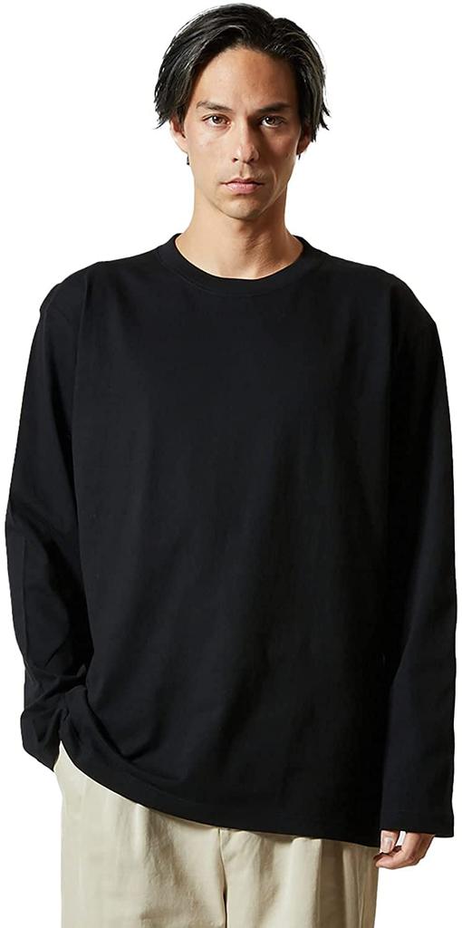 United Athle Long Sleeve Double New Set of M T-Shirts, Semi-Combed Cotton, Stitched, Colors, 2, White/Black,