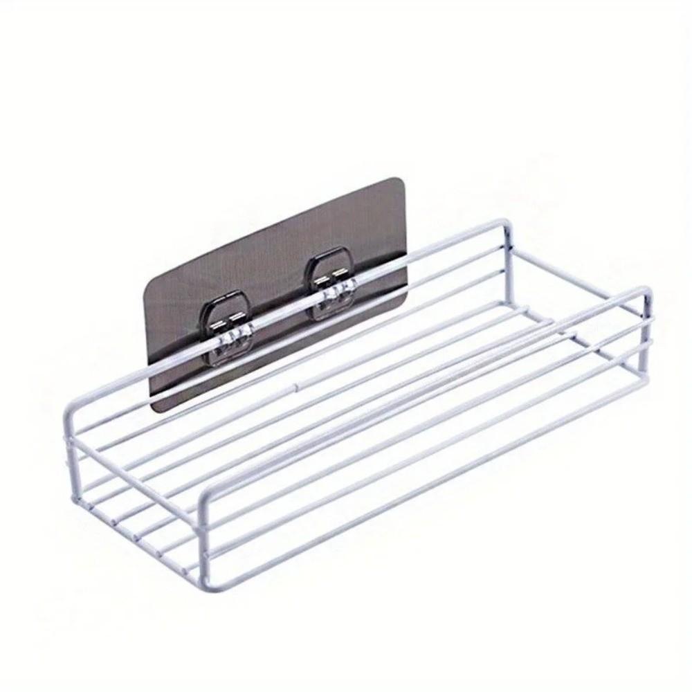 

Настінна полиця для зберігання у ванній кімнаті, без свердління, органайзер для душу, міцні полиці для ванної кімнати, ванна кімната білий