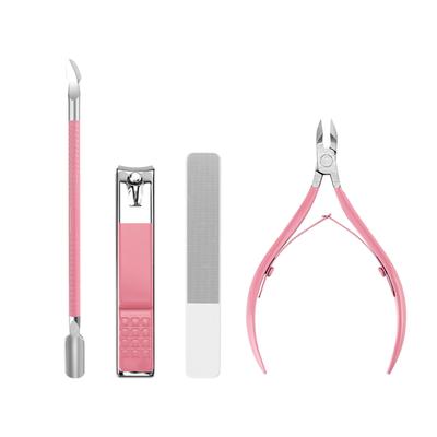 Reise Nagelpflege Hornhaut Nagel Hornhaut Glasnagel Tragbarer Nagel Rosa Zehennagel Hornhaut Set mit Kunststoffabdeckung Damen Set, Trimmer, Knipser, Entferner, Feile,