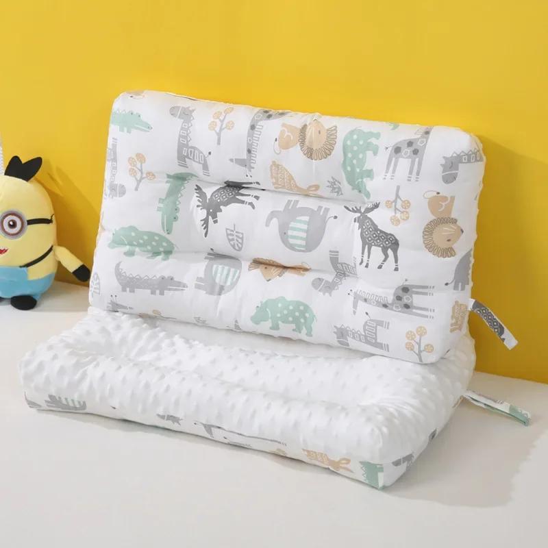 Cartoon Animal Baby Pillow Pure Cotton Soft Breathable Double-sided Infant Soothing Pillow Kindergarten Nap Dedicated Pillow