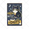 Funny Black Cat Pet Animal Cartoon Metal Tin Sign Vintage Poster Decorative Wall Plates Plaque Retro Home Decor 20x30cm